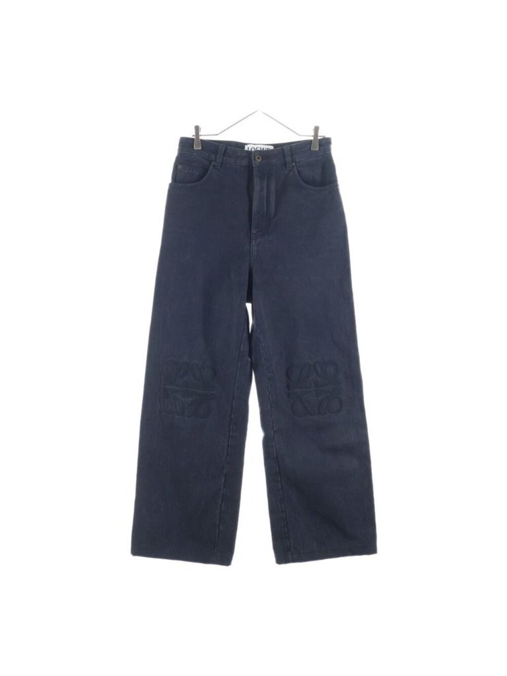 Loewe Anagram Baggy Jeans Widedenim Pants Button Fly Black